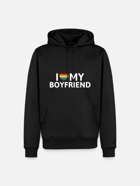 I Love My Boyfriend - Men’s Premium Organic Hoodie - black