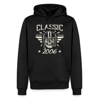 Cadeau D’anniversaire Classique Vintage Né en 2006 - Sweat à capuche Premium bio Homme - noir - Devant - Nico (187cm)