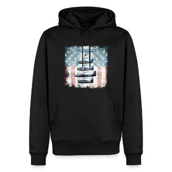 Grumman-Kämpfer WW2 - Männer Premium Bio Hoodie - Schwarz - Vorne - Nico (187cm)