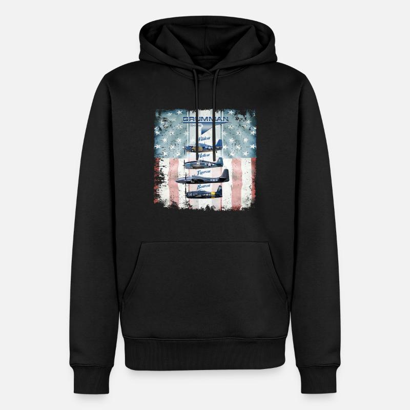 Chasseurs Grumman WW2 - Sweat à capuche Premium bio Homme - noir