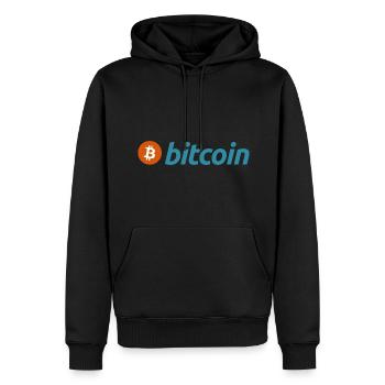 Bitcoin - Sweat à capuche Premium bio Homme - noir - Devant - Nico (187cm)