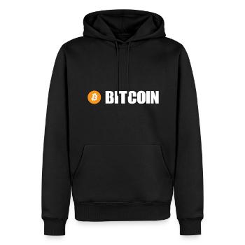 Bitcoin - Sweat à capuche Premium bio Homme - noir - Devant - Nico (187cm)
