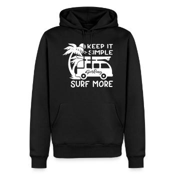 Keep It Simple Surf More - Männer Premium Bio Hoodie - Schwarz - Vorne - Nico (187cm)