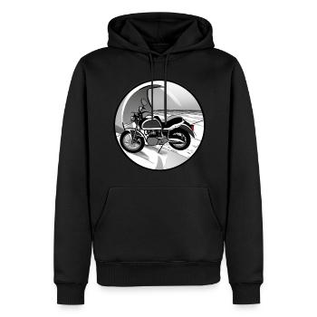 Motorrad - Männer Premium Bio Hoodie - Schwarz - Vorne - Nico (187cm)