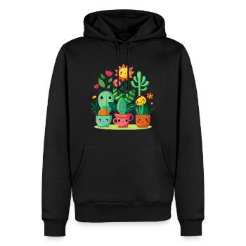 Amis des plantes - Sweat à capuche Premium bio Homme - noir - Devant - Nico (187cm)
