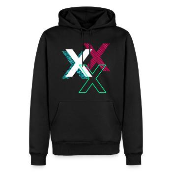 X Buchstabe - Männer Premium Bio Hoodie - Schwarz - Vorne - Nico (187cm)