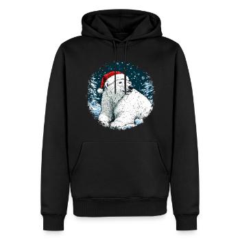 Ours polaire de Noël - Sweat à capuche Premium bio Homme - noir - Devant - Nico (187cm)