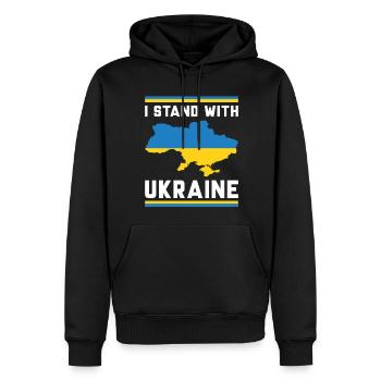 I Stand With Ukraine - Men’s Premium Organic Hoodie - black - Front - Nico (187cm)