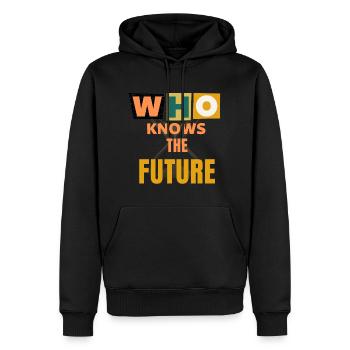 Who know the Future - Sweat à capuche Premium bio Homme - noir - Devant - Nico (187cm)