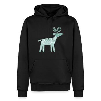 Joyeux T-shirt Patte de cerf de Noël - Sweat à capuche Premium bio Homme - noir - Devant - Nico (187cm)