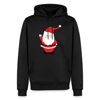 Père Noël Joyeux Noël Coeur T-Shirt d’amour - Sweat à capuche Premium bio Homme - noir - Devant - Nico (187cm)