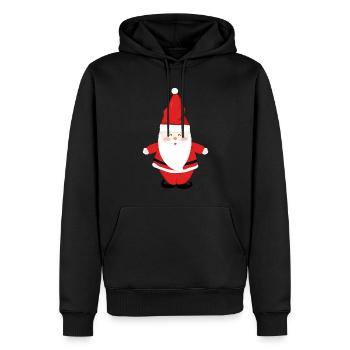 Père Noël Joyeux Noël Coeur T-Shirt d’amour - Sweat à capuche Premium bio Homme - noir - Devant - Nico (187cm)