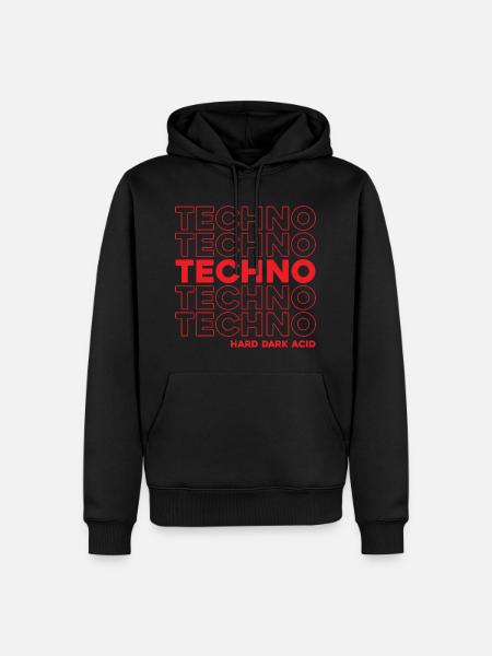 Techno Hard Dark Acid Techno - Männer Premium Bio Hoodie - Schwarz