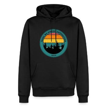 Jesus my eternal satisfaction - Men’s Premium Organic Hoodie - black - Front - Nico (187cm)