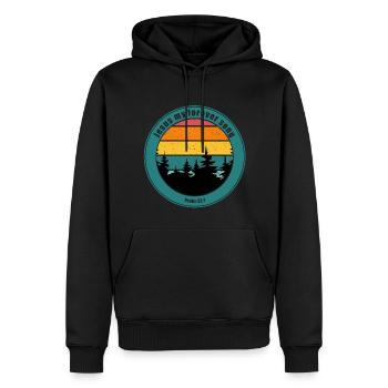 Jesus my hiding place - Men’s Premium Organic Hoodie - black - Front - Nico (187cm)