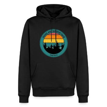 Jesus our faithful Lord - Men’s Premium Organic Hoodie - black - Front - Nico (187cm)