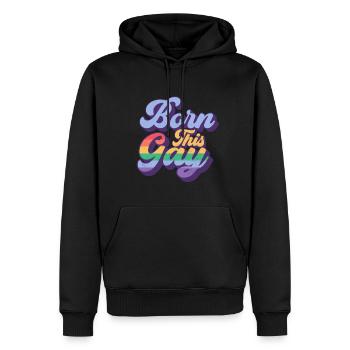 Schwul Lesbisch Regenbogen T-Shirt Geschenkidee - Männer Premium Bio Hoodie - Schwarz - Vorne - Nico (187cm)