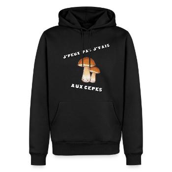 J’peux pas j’vais aux cèpes - Sweat à capuche Premium bio Homme - noir - Devant - Nico (187cm)