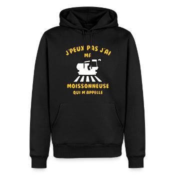 J’peux pas j’ai ma moissonneuse qui m’appelle - Sweat à capuche Premium bio Homme - noir - Devant - Nico (187cm)