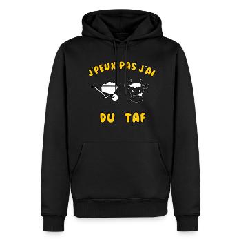 J’peux pas j’ai du taf - Sweat à capuche Premium bio Homme - noir - Devant - Nico (187cm)
