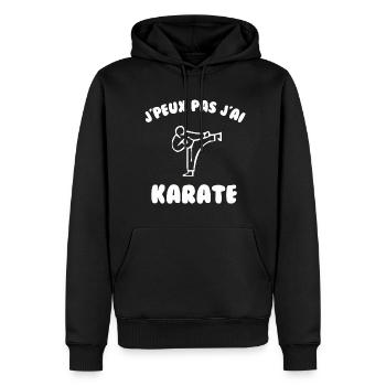 J’peux pas j’ai karaté - Sweat à capuche Premium bio Homme - noir - Devant - Nico (187cm)