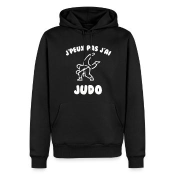J’peux pas j’ai judo - Sweat à capuche Premium bio Homme - noir - Devant - Nico (187cm)