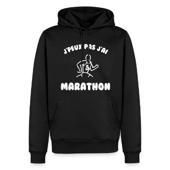 J’peux pas j’ai marathon - Sweat à capuche Premium bio Homme - noir - Devant - Nico (187cm)