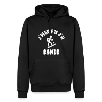 J’peux pas j’ai rando - Sweat à capuche Premium bio Homme - noir - Devant - Nico (187cm)