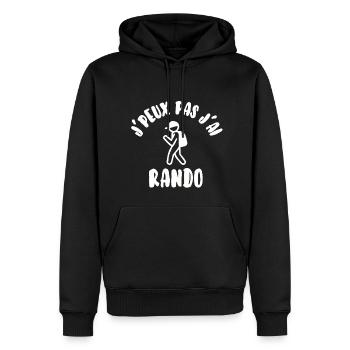 J’peux pas j’ai rando - Sweat à capuche Premium bio Homme - noir - Devant - Nico (187cm)