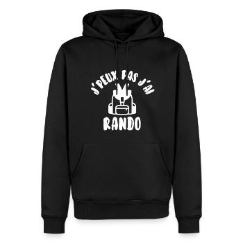 J’peux pas j’ai rando - Sweat à capuche Premium bio Homme - noir - Devant - Nico (187cm)