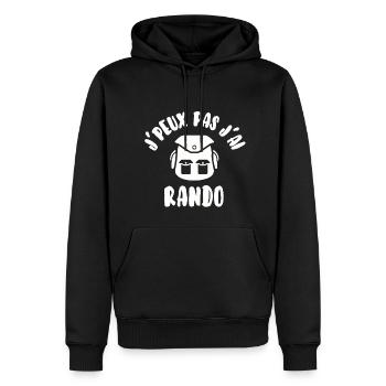 J’peux pas j’ai rando - Sweat à capuche Premium bio Homme - noir - Devant - Nico (187cm)