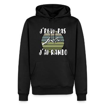 J’peux pas j’ai rando - Sweat à capuche Premium bio Homme - noir - Devant - Nico (187cm)