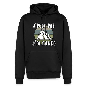 J’peux pas j’ai rando - Sweat à capuche Premium bio Homme - noir - Devant - Nico (187cm)
