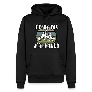J’peux pas j’ai rando - Sweat à capuche Premium bio Homme - noir - Devant - Nico (187cm)