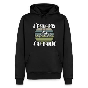 J’peux pas j’ai rando - Sweat à capuche Premium bio Homme - noir - Devant - Nico (187cm)