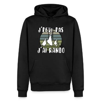 J’peux pas j’ai rando - Sweat à capuche Premium bio Homme - noir - Devant - Nico (187cm)