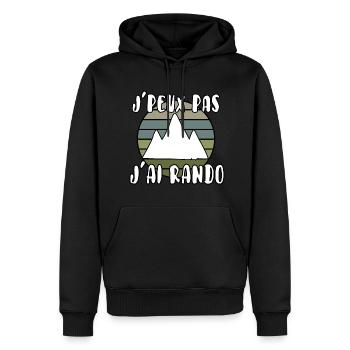 J’peux pas j’ai rando - Sweat à capuche Premium bio Homme - noir - Devant - Nico (187cm)