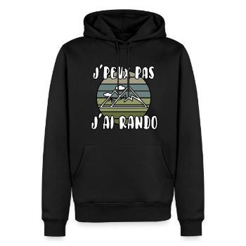 J’peux pas j’ai rando - Sweat à capuche Premium bio Homme - noir - Devant - Nico (187cm)
