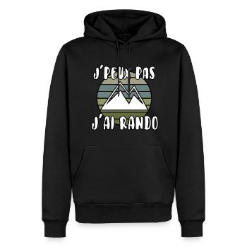 J’peux pas j’ai rando - Sweat à capuche Premium bio Homme - noir - Devant - Nico (187cm)