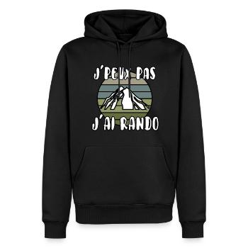 J’peux pas j’ai rando - Sweat à capuche Premium bio Homme - noir - Devant - Nico (187cm)