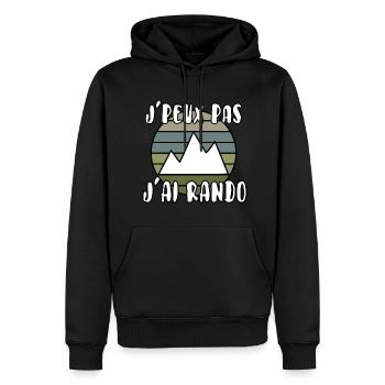 J’peux pas j’ai rando - Sweat à capuche Premium bio Homme - noir - Devant - Nico (187cm)