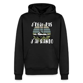 J’peux pas j’ai rando - Sweat à capuche Premium bio Homme - noir - Devant - Nico (187cm)