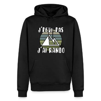 J’peux pas j’ai rando - Sweat à capuche Premium bio Homme - noir - Devant - Nico (187cm)