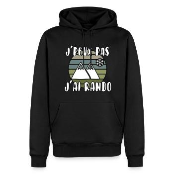 J’peux pas j’ai rando - Sweat à capuche Premium bio Homme - noir - Devant - Nico (187cm)