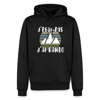 J’peux pas j’ai rando - Sweat à capuche Premium bio Homme - noir - Devant - Nico (187cm)