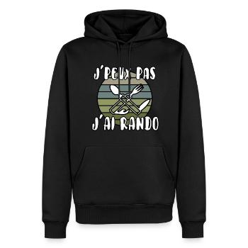 J’peux pas j’ai rando - Sweat à capuche Premium bio Homme - noir - Devant - Nico (187cm)