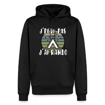 J’peux pas j’ai rando - Sweat à capuche Premium bio Homme - noir - Devant - Nico (187cm)
