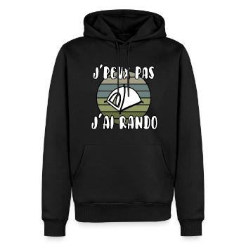 J’peux pas j’ai rando - Sweat à capuche Premium bio Homme - noir - Devant - Nico (187cm)