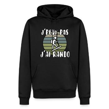 J’peux pas j’ai rando - Sweat à capuche Premium bio Homme - noir - Devant - Nico (187cm)