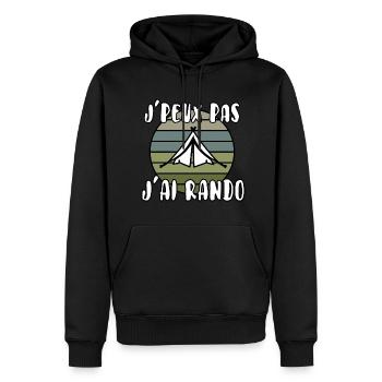 J’peux pas j’ai rando - Sweat à capuche Premium bio Homme - noir - Devant - Nico (187cm)